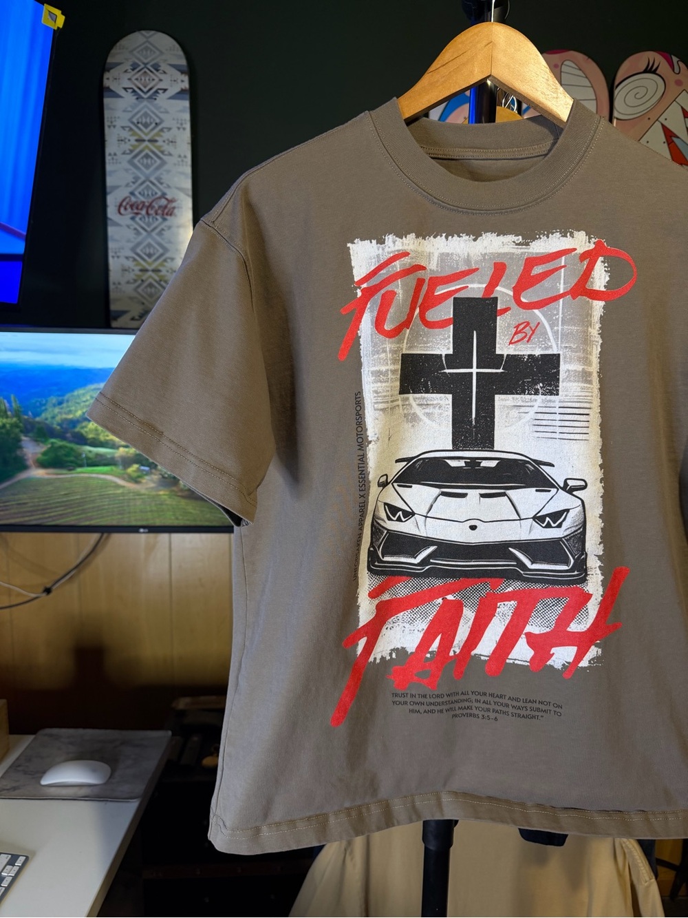 Unforsaken Apparel x Essential Motorsports Fueled By Faith Car Lamborghini Tee